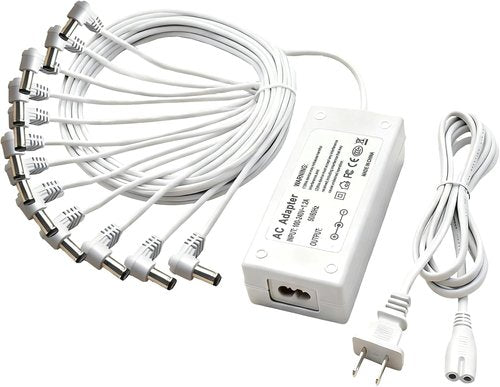 Lemax 4.5V Power Adapter - Ideal for Lighted Christmas & Halloween Village Accessories | 12 Output White