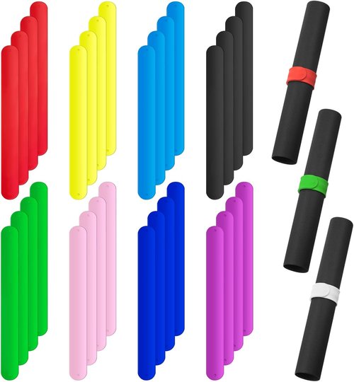 Leyndo Wrapping Paper Roll Holder Clips - 32 Pcs Silicone-Covered Metal Strips | 1 x 9 in for Gifts