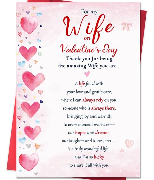 Beixian Valentines Day Cards Gifts for Wife from Husband, Unique Wife Valentines Day Gifts for Her -8x5.3 Inches, Double-Sided