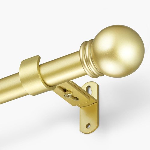 Max Adjustable Curtain Rods by [Brand Name] - 16 to 48 Inches | Warm Gold Finish, 6/8" Diameter, Pack of 1