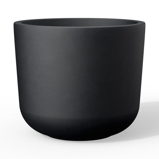 Kante Round Concrete Planter, 13.2 Inch Dia Classic Style Large Plant Pot with Drainage Hole for Indoor & Outdoor Plants, Ideal for Home, Patio, Garden, Black