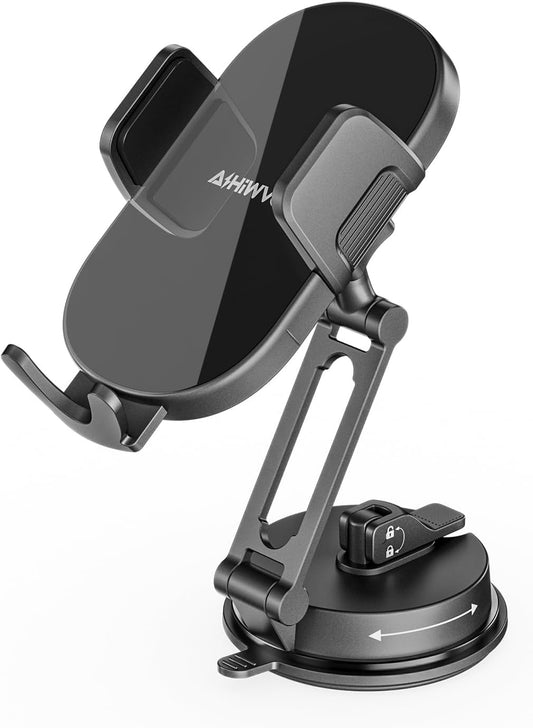 AiHiwvol [360 Universal Vacuum Phone Holders for Your Car Rotation Metal Holder] Upgraded Suction Cup Phone Mount