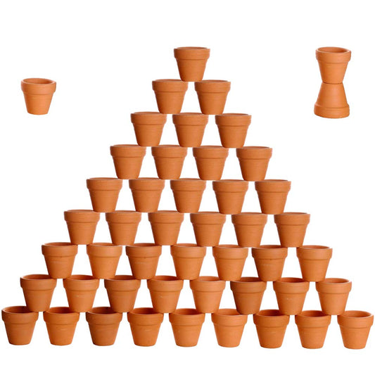 BESTTOYHOME 48 Pcs Mini Clay Pots - 2'' Terracotta Pottery Planters for Cactus, Succulents, Flowers & Crafts