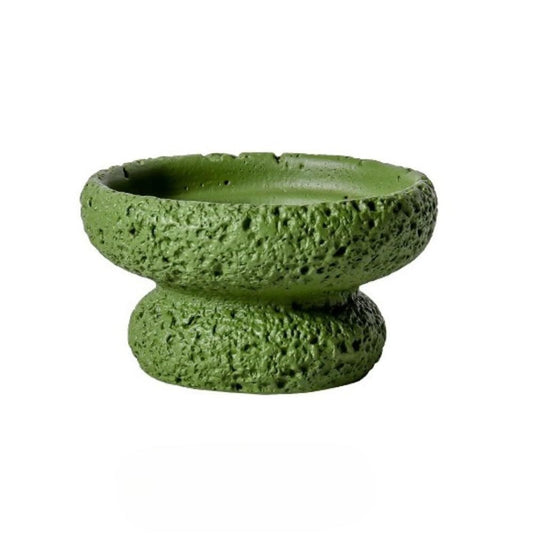 FXLTHIYBO Sleek Cement Creative Meteorite Pattern Flower Pot Planter Plants Flowers Bonsai Decoration for Indoor use(Green,Large)