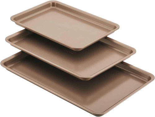 Anolon Gourmet Nonstick Bakeware Set - 3 Piece Cookie & Baking Sheets in Bronze Brown