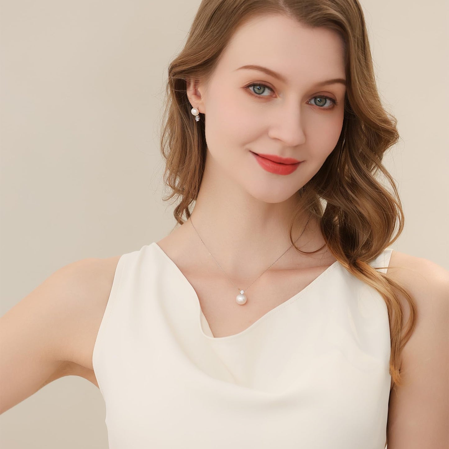 Orapearl Freshwater Pearl Pendant Necklace AAAAA 11-12mm Elegant Jewelry Gift for Wife Mom Girlfriend Her Women with 925 Sterling Silver Chain June Birthstone for Anniversary Birthday Wedding
