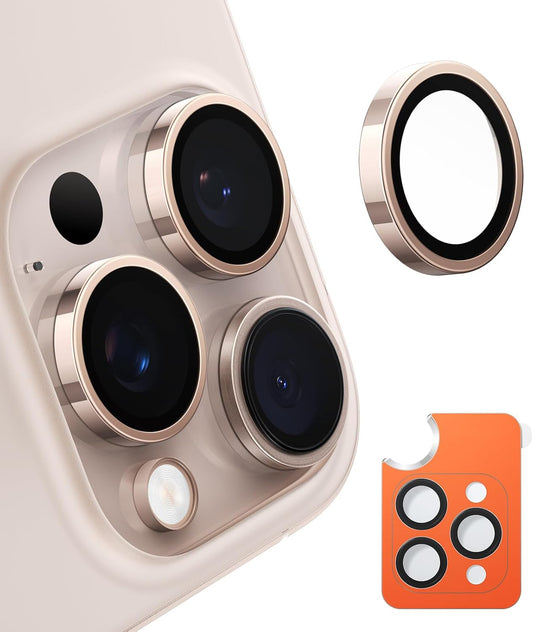 16 Max/16 TORRAS iPhone Pro Pro Camera Lens Protector, Desert Titanium