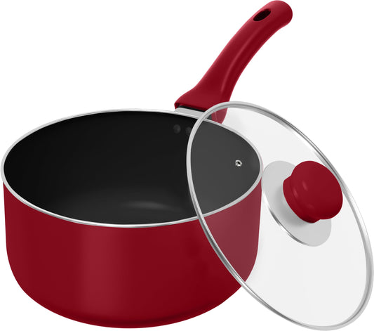 Utopia Kitchen Detachable handle Nonstick Saucepan with Glass Lid, Multipurpose Use for Home, Kitchen or Restaurant (Turquoise)