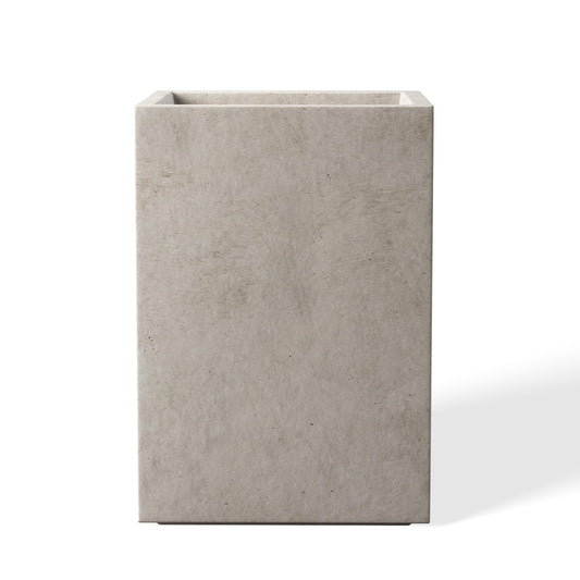 Kante 15.7" H Tall Rectangular Concrete Planters, Outdoor Indoor Lightweight Plant Pots with Drainage Hole and Rubber Plug, Modern Style for Home Garden Patio, Weathered Concrete