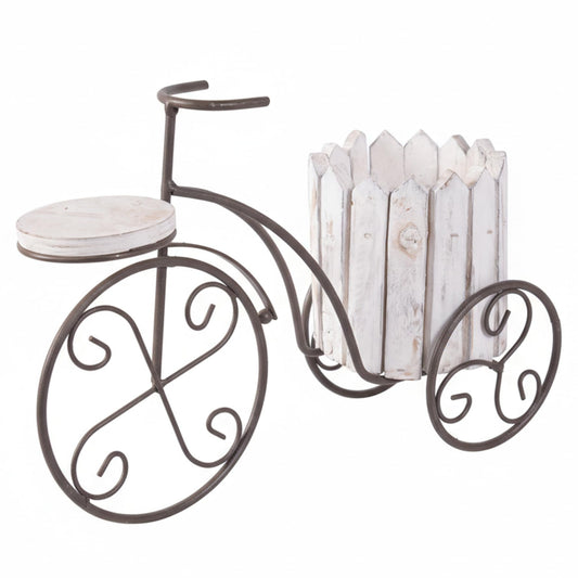 CAKEEYUM Wrought Iron Plant Stand Vintage Bike Shaped Flower Display Stand for Indoor Outdoor Garden Balcony Patio Decor Flower Display, Plants, Cart, Wrought Iron Plant, Outdoor