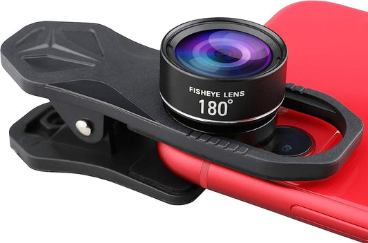 ALILUSSO 180 fisheye Lens for iPhone Samsung Google Android Smartphone,with Clip,Cell Phone Lens,anamorphic Lens,Funny
