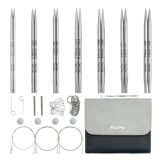 KnitPro Stelo Midi Normal Interchangeable Needle Set 5" (13cm) | 7 US Sizes (2.5 to 8)