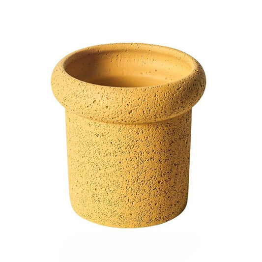 FXLTHIYBO Sleek Creative Cement Colored Flower Pot Planter Plants Flowers Potted Decoration Balcony Garden for Indoor use(Yellow,Large)