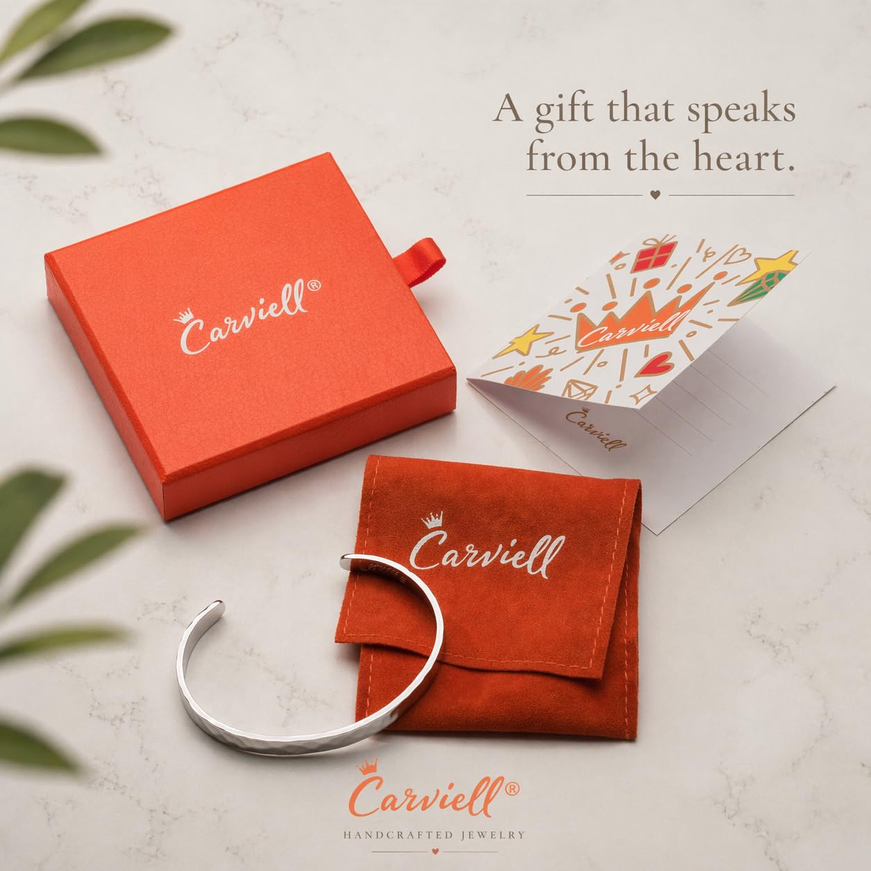 Carviell Bracelets Gifts for Mom, Stainless Steel Cuff, Mom Birthday Gifts from Daughter, Mother of the Bride Gifts, Mother's Day Present