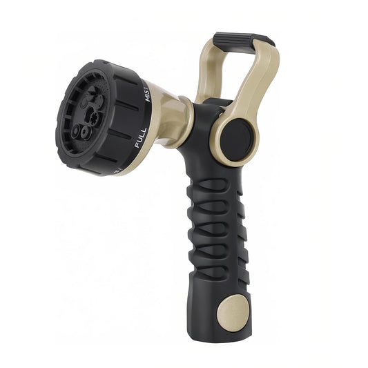 RESTMO Garden Hose Nozzle Heavy Duty, Fireman Style Nozzle with Thumb Control & Large Lever Control, 7 Adjustable Spray Patterns High Pressure Hand Sprayer for Watering Plants, Car and Pet Washing