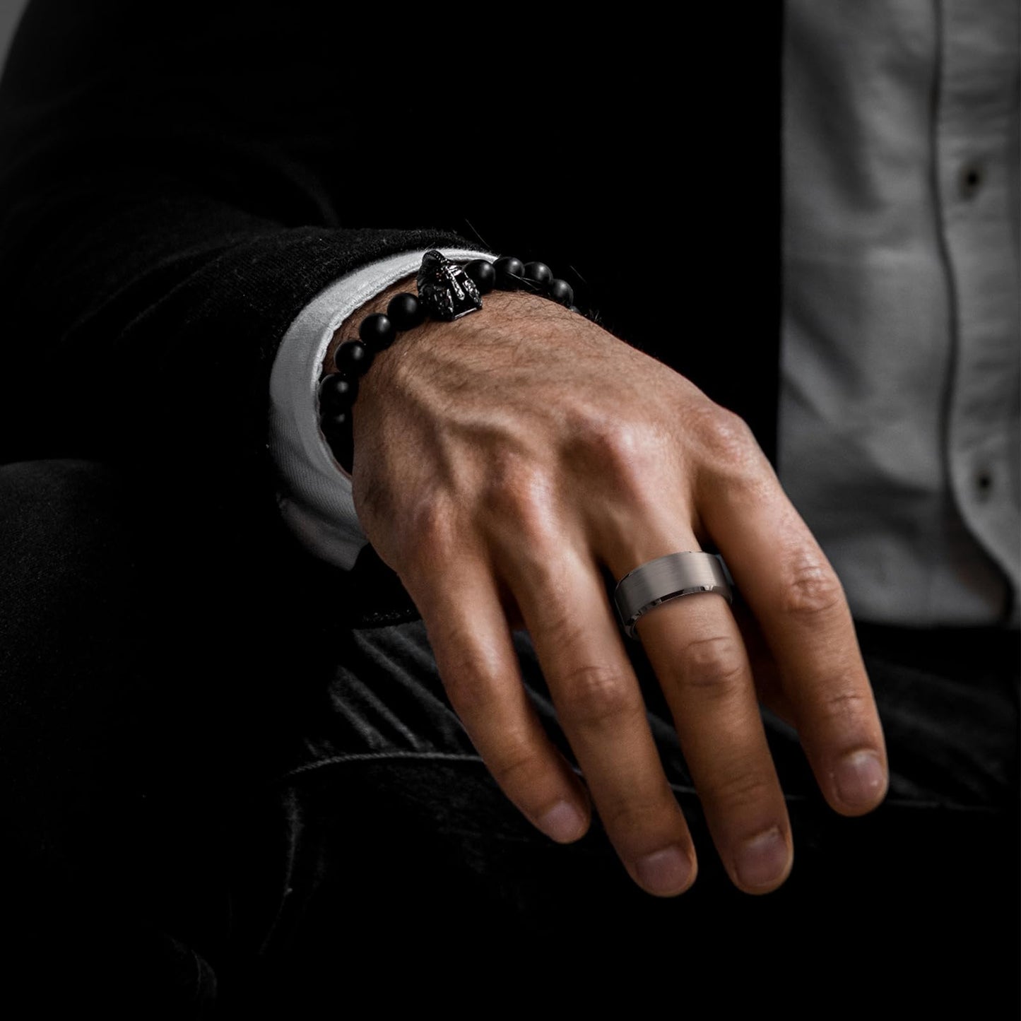King Will 10mm Tungsten Wedding Band for Men - Gunmetal, Comfort Fit, Size 14