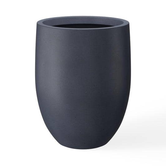 Kante 21.7" H Dark Gray Concrete Tall Planter, Large Outdoor Indoor Decorative Pot with Drainage Hole and Rubber Plug, Modern Round Style for Home and Garden