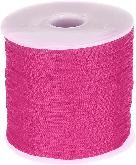 MECCANIXITY 1/16 Inch Polypropylene Rope Braided Ropes, 328ft Nylon Rope Hollow Utility Cord for Clothesline, Camping, Hiking, Outdoor, Rose Red