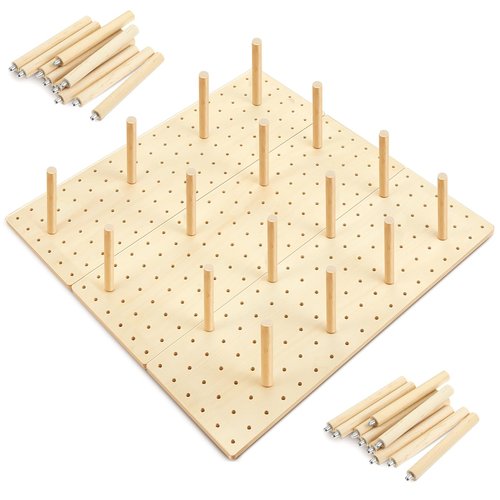 Kigley 3 Pcs Wood Pegboard Drawer Organizer with 32 Pegs Wooden Peg Board Drawer Shelf Organizer Adjustable Peg System for Dishes Plate Pot Container Cookware Utensil Kitchen(17 x 5.91 in)