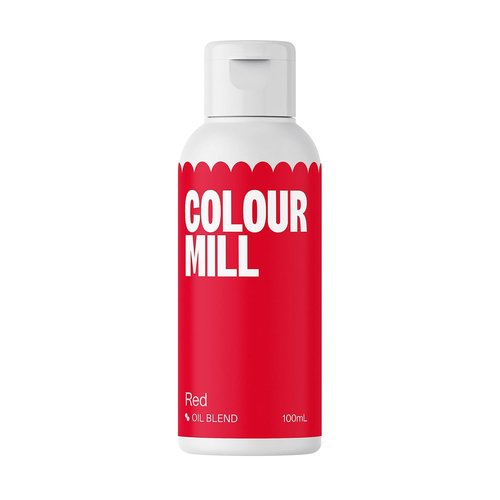 Colour Mill Oil-Based Food Coloring - Vibrant Red, 100 Milliliters for Baking & Decorating