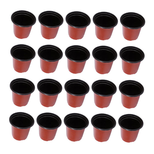 LABRIMP 120pcs Plastic Nursery Pots Seedling Starter Pots for Indoor Outdoor Plant Supplies Dual-Color Breathable Seedling Cups for Strawberry Cutting and Transplanting