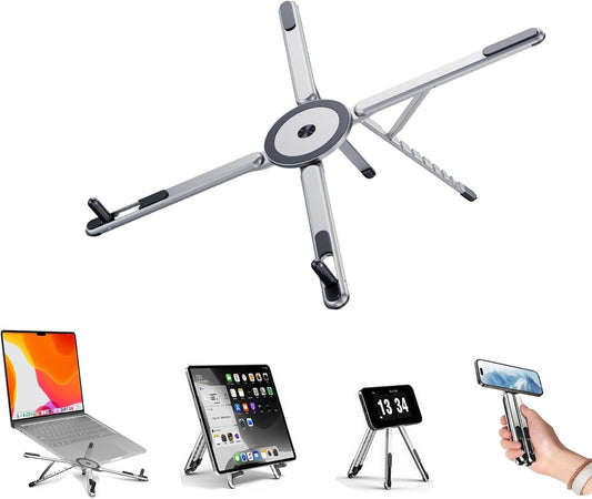 BONERUY 3 1 8-Level in Magnetic Foldable Versatile Stand for Phone Tablet and Laptop,Aluminum Alloy Ergonomic