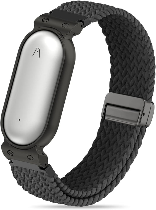 Bolesi Wristband Compatible with Plaud NotePin S/NotePin AI Voice Recorder,Metal Protective Case Soft Stretchy
