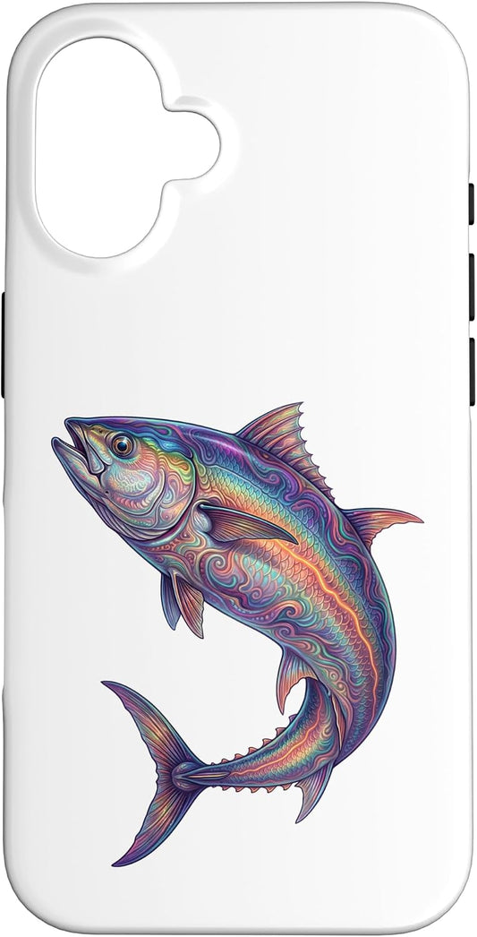 Abstract Marine Naturalist Art 16 Colorful Tuna Ocean Fish Marine Animal Abstract Sea Art Case for iPhone