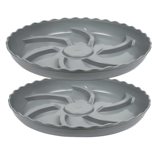 Prettyia Plant Pot Tray and Plant drip Tray Pot Saucers,Plant Saucers for Indoors and outdoors6 8 10 12 14inch,Plastic Plant Heavy Duty Plant 14inch 2Pack Grey