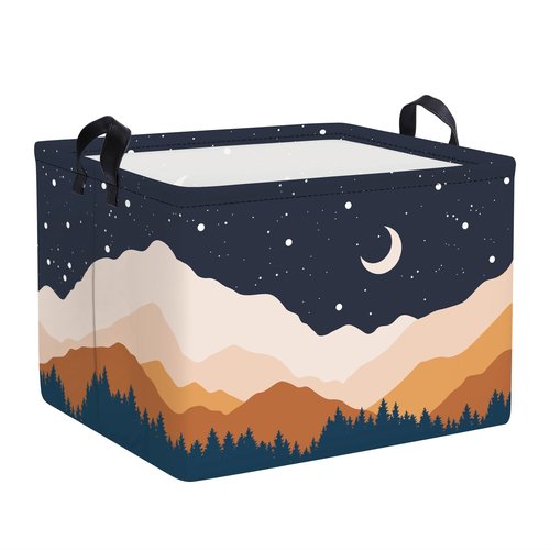 Clastyle Bohemia Baby Laundry Hamper Star Kid Storage Basket Women Girl Gift Toy Box Collapsible Clothes Organizer Nursery Bin for Bedroom,Moon,40 * 30 * 30 cm