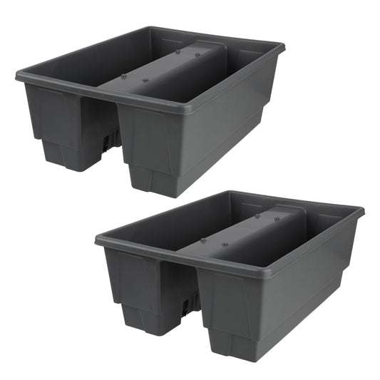 Pure Garden Railing Planter - 20.75-Inch Flower Box with Drainage Insert - 6-Gallon Outdoor Planter Box - Deck, Porch, or Balcony Planter (Gray)