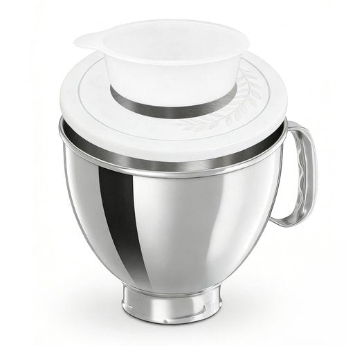 5 Quart Stainless Steel Mixing Bowl With Handle and Lid - Compatible with KitchenAid 4.5-5 QT Tilt-Head Stand Mixers (Classic & Artisan Series), Replacement Bowl for Models K45, K45SS, KSM150, KSM75