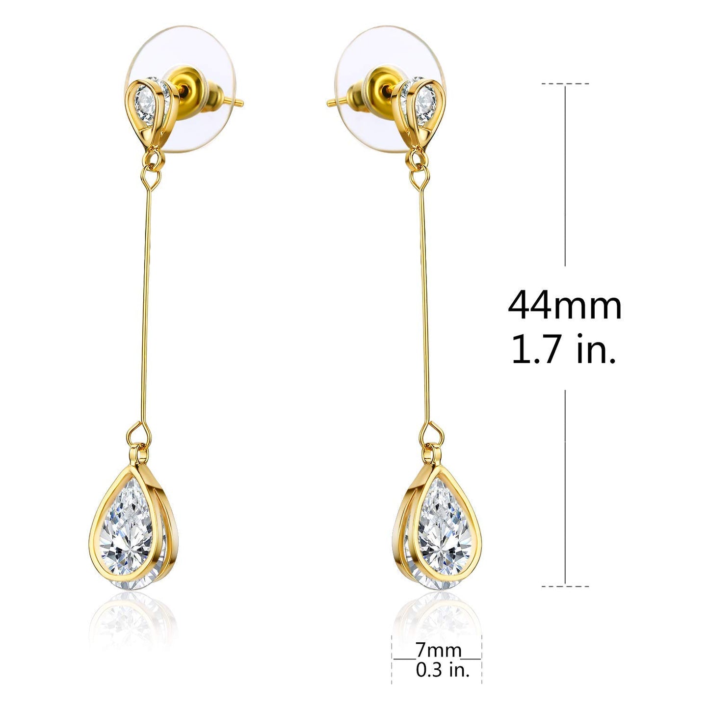 SBLING Cubic Zirconia Teardrop Earrings, Diamond Earrings, Wedding Earrings for Brides Bridesmaids, Bridal Dangle Earrings, Teardrop Crystal Drop earrings for Women Jewelry Gifts