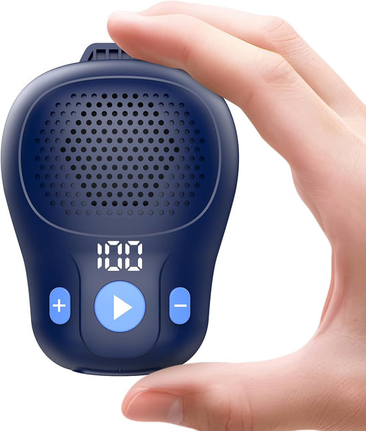 ZYHKON IP56 18 Waterproof Mini Clip Speaker Up to Hours Battery Life, Built-in Mic for Hands-Free Music/Calls, Dark