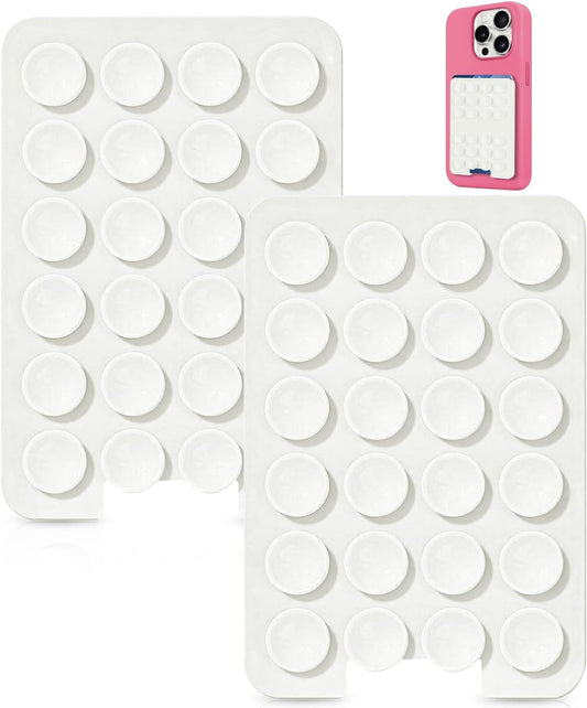 2 PCS Silicone Suction Cup Phone Case Card Holder - Hands-Free, Sturdy Grip Holder, Suitable for Storing Bus Passes, ID