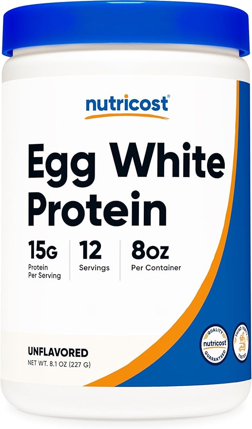 Nutricost Egg White Protein Powder 8oz (Unflavored) - Non-GMO, Gluten Free