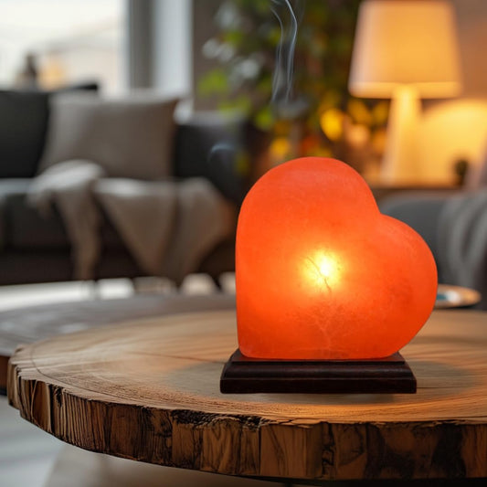 NatureBoost NB Himalayan Pink Salt Lamp – Heart Shape with Dimmer Switch & 2 Bulbs – Hand-Carved Rock Salt Lamp from Pakistan – Romantic Glow for Bedroom, Gift & Home Décor, Unique Gift Idea