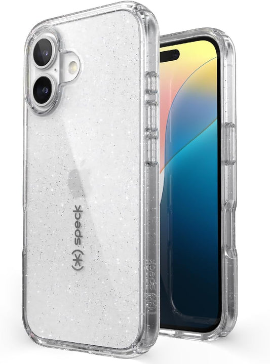 16 Speck Clear iPhone Case - Slim GemShell Phone Case - Clear/Platinum Glitter