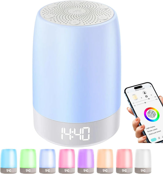 Teen Sound Machine - Bluetooth White Noise Machine with 32 Soothing Sounds & Wake-Up Light
