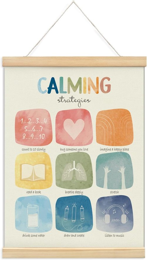 Foedor Calming Corner Posters - Mental Health Wall Art for Kids | Perfect Decor for Nursery & Counseling Offices
