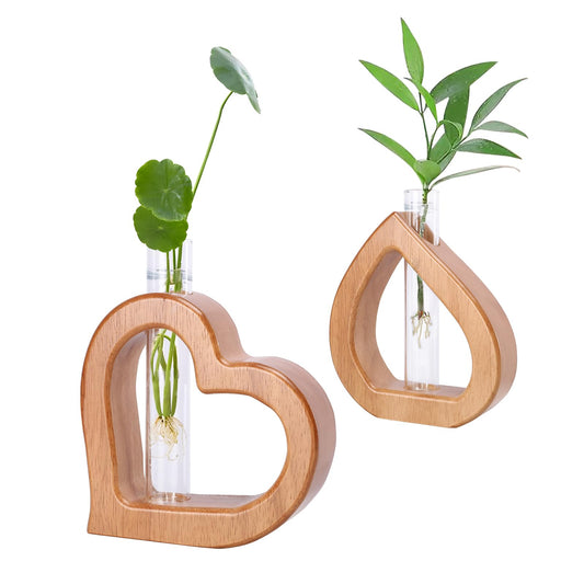 Chonsun Plant Propagation Stations 2 PCS Wall Hanging Planters for Indoor Plants Glass Tubes Home Decorations Gifts Terrarium Plants Live
