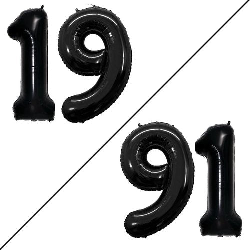 GOER Jumbo 42-Inch Black Number 19 Balloons - Perfect for 19th Birthday Party Decorations