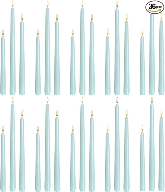 MTLEE Taper Candles 8/10/12 Multi Height Unscented Taper Candles 8 Burn Hours for Dinner Decorative Home Decoration Wedding Party Candlesticks(Bean Green,36)