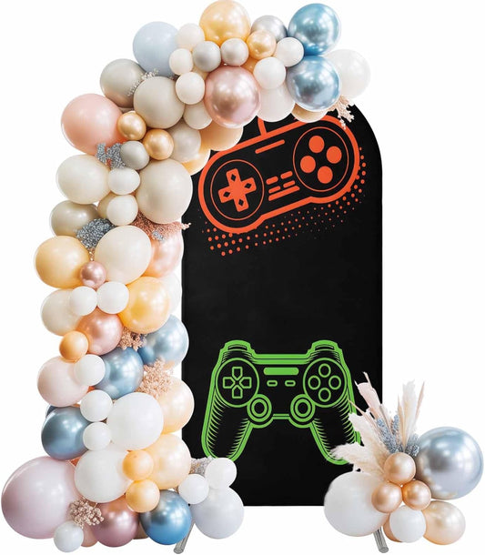 BaqwedCoSz 6 Game Theme Arch Backdrop Cover FT Game Controller Stretchy Elastic Arch Stand Covers Spandex Arched