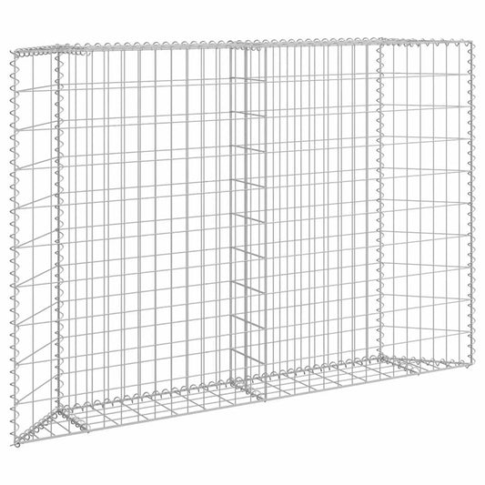 vidaXL Galvanized Steel Gabion Raised Bed - Versatile and Durable Planter for Garden and Patio - Weather- 59.1"x7.9"x39.4" Silver