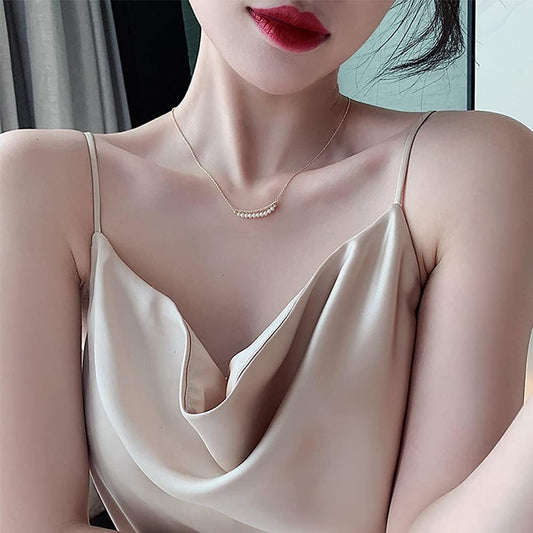 14K Gold Choker Necklace with Freshwater Cultured Pearl,Dainty Baroque Pearl Chain Design,Elegant Jewelry for Women, Ideal for Weddings, Birthdays, or Anniversaries (12 Pearls, 18K Gold)