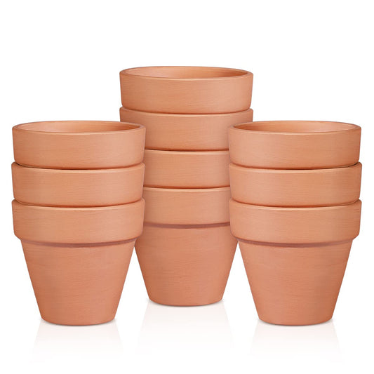 OLEEP Clay Pots - 10 Pack (5.5 inch) Large Terra Cotta Plant Pot with Drainage Hole,Garden Pots, Clay Planters Pot, Terracotta Pot for Indoor Outdoor Plant