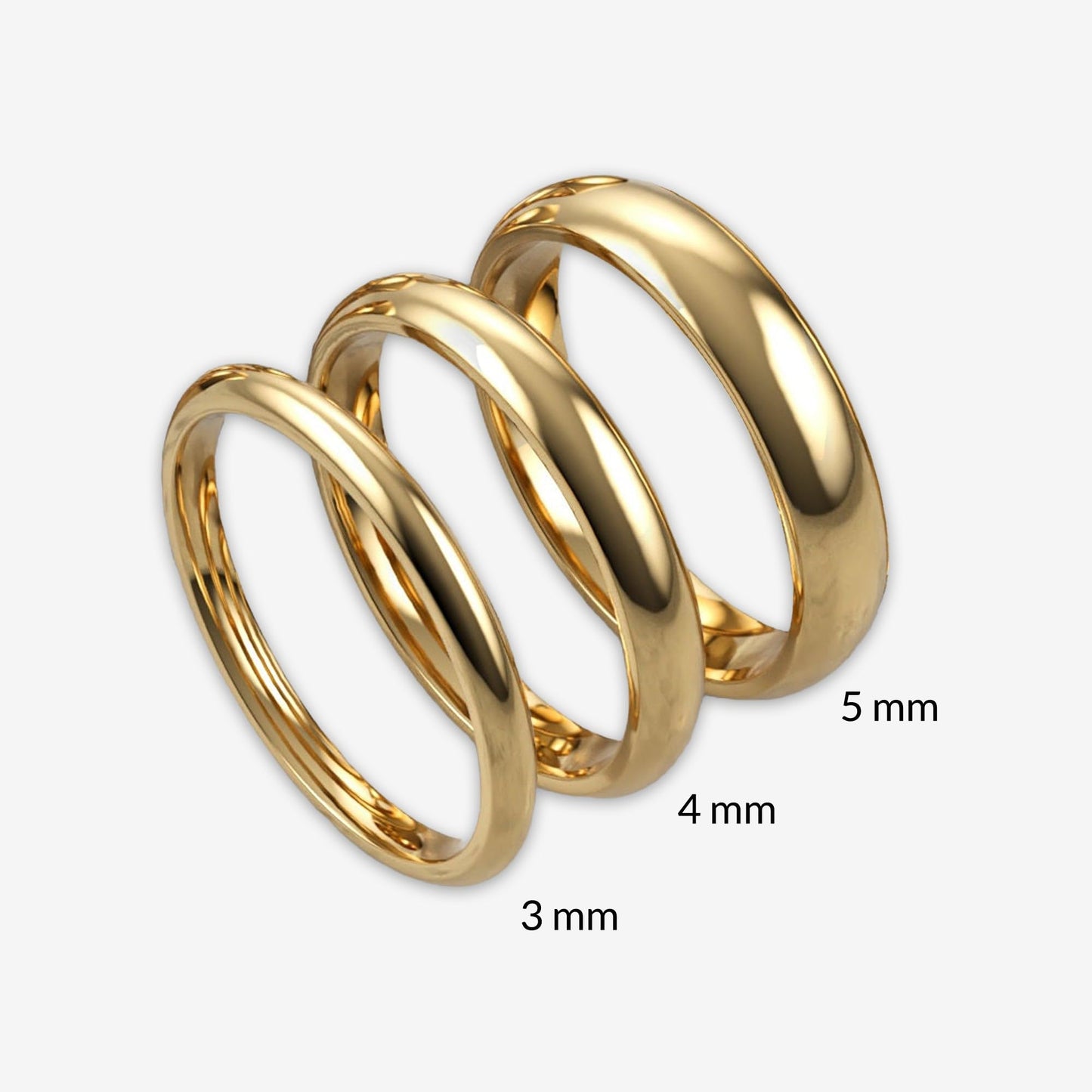 SHOP WGS 3mm 14K Solid Gold Wedding Band for Men & Women - Italian Real 14K Gold Plain Rings for Men - Solid Gold Wedding Bands Size 9