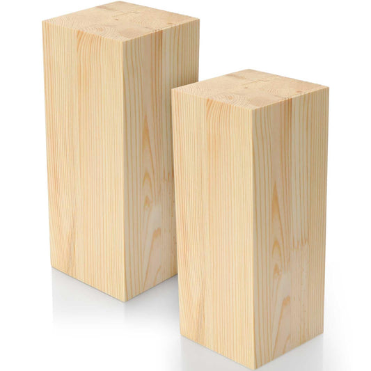 Landical 2 Pack Pine Wood Carving Blocks 10x4x4 Inch Unfinished Whittling Wooden Blocks for Beginners Home Christmas DIY Arts Supplies