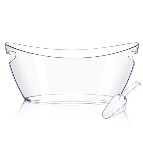 Barafat Ice Buckets for Parties (5.5L)& Ice Bucket Scoop, Clear Acrylic Champagne Bucket, Drinks Beverage Tub for Cocktail Bar, Wine, Beer, Soda